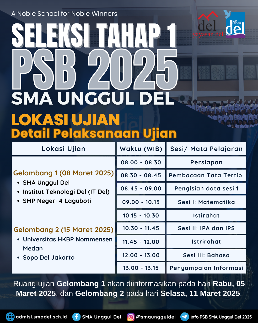 Detail Pelaksanaan Seleksi Tahap 1 PSB SUD 2025