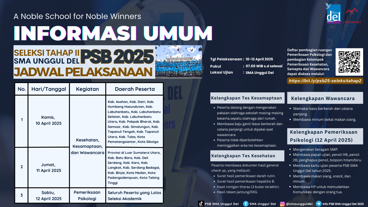 Informasi Umum Tahap 2 PSB SUD 2025
