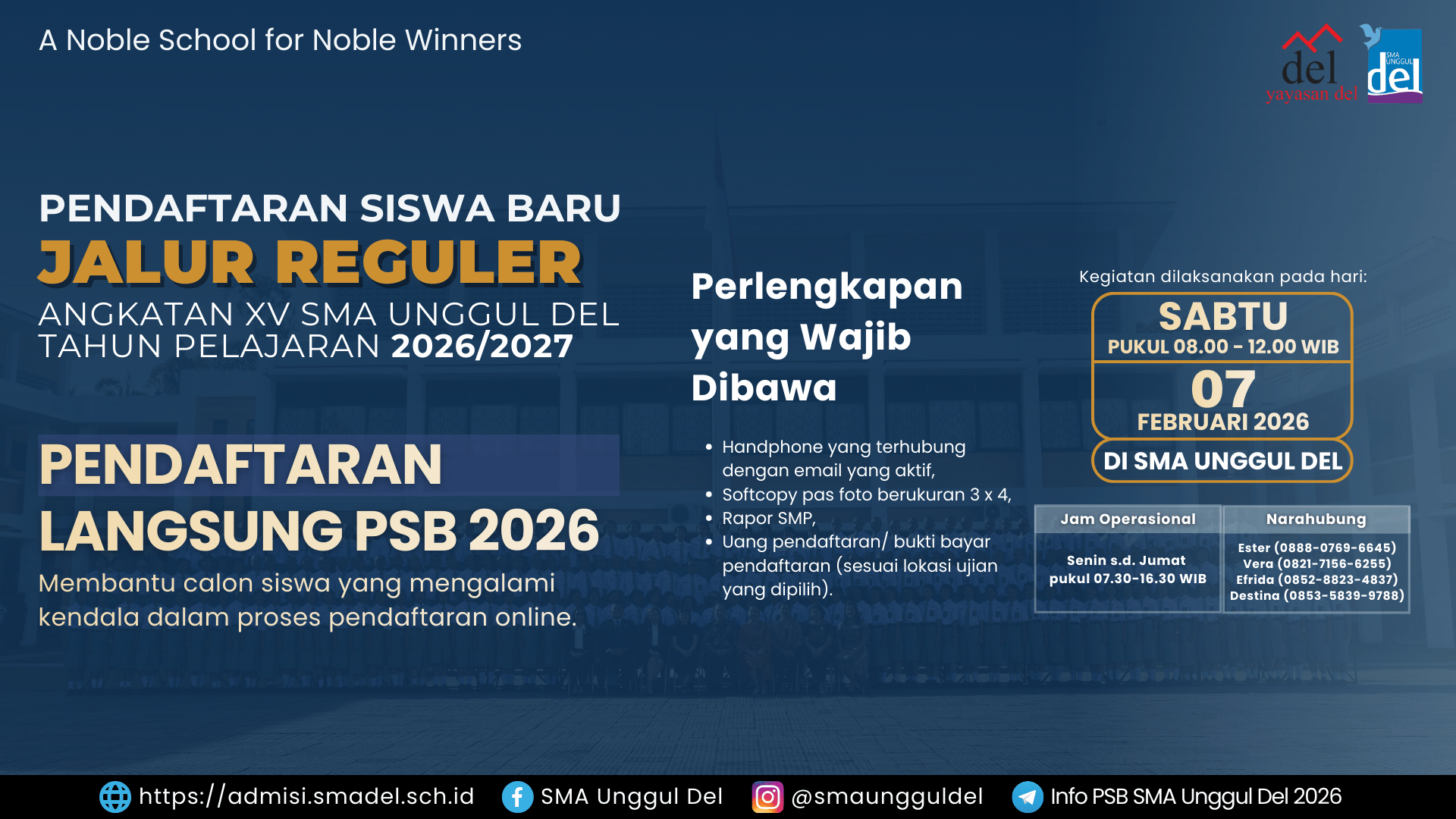 PENDAFTARAN LANGSUNG PSB SUD 2026
