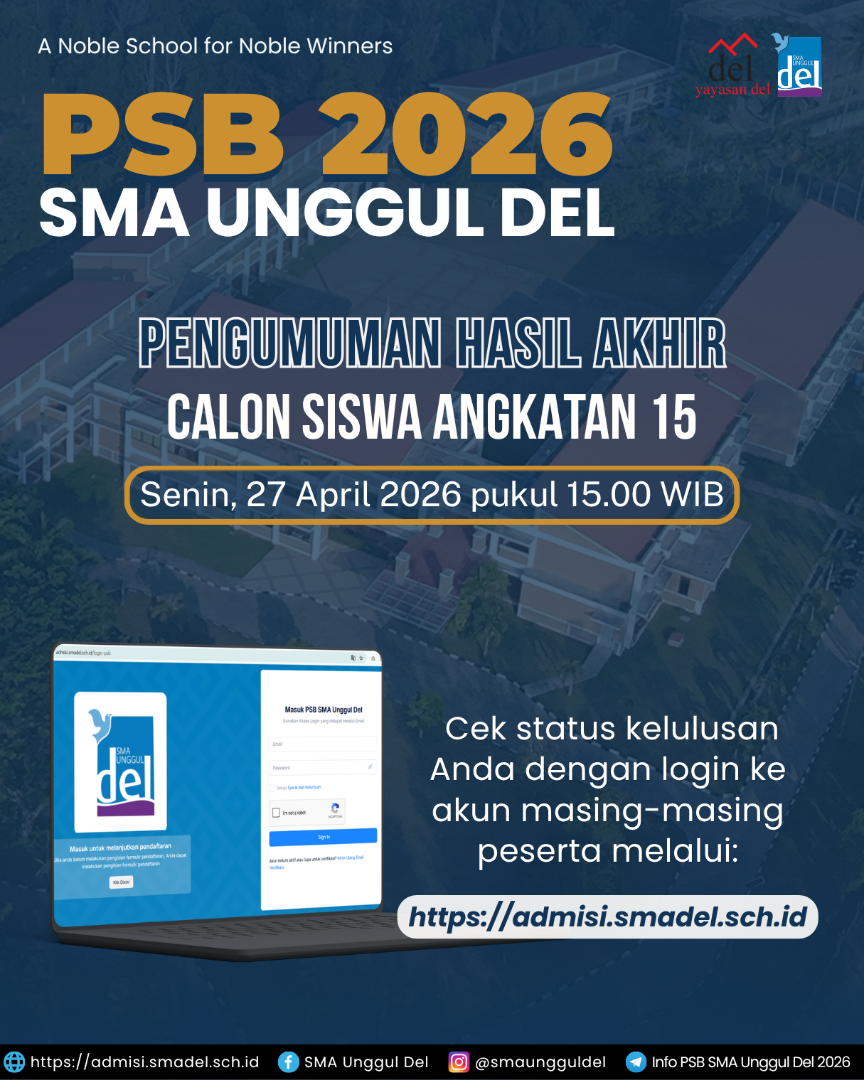 PENGUMUMAN HASIL AKHIR PSB SUD 2026